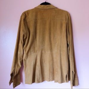 Vintage Tops - Vintage Cognac Suede Button Blouse Vintage Tops - Vintage Cognac Suede Button Blouse